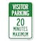 Signmission Visitor Parking 20 Minutes Maximum Heavy-Gauge Aluminum Sign, 18" L, 12" H, A-1218-22733 A-1218-22733 - alternate 1